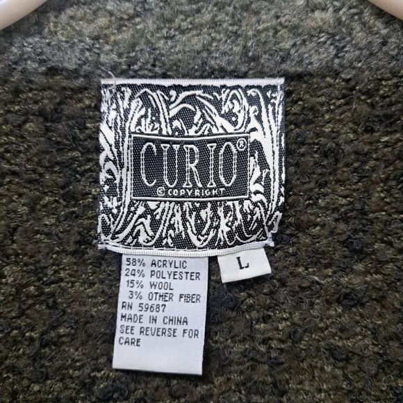 Curio Ombre Wool Blend Grannycore Cozy Cardigan Large Gray Multi-color - Picture 9 of 16